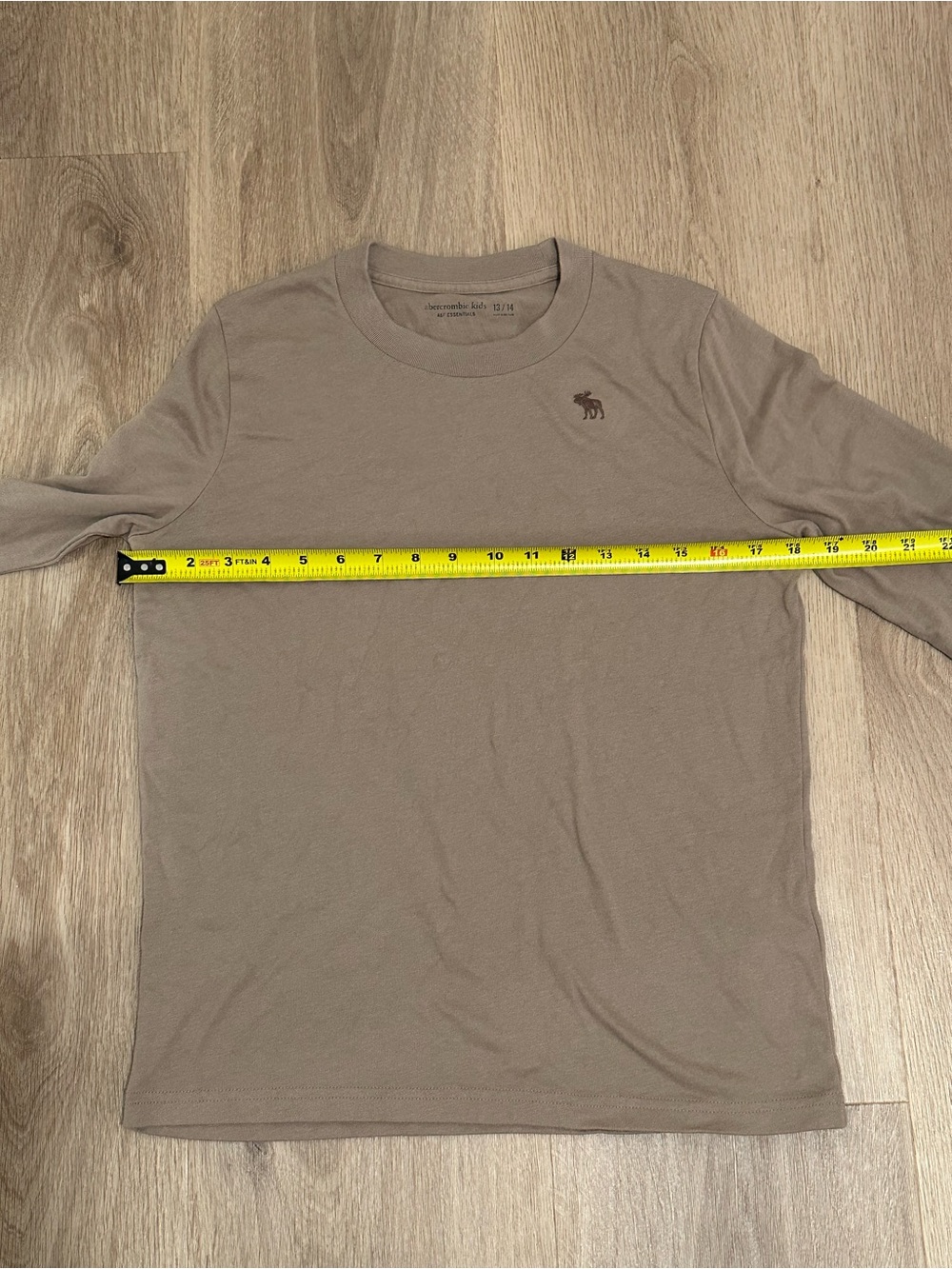 abercrombie kids Long Sleeve Crew Tee in Taupe